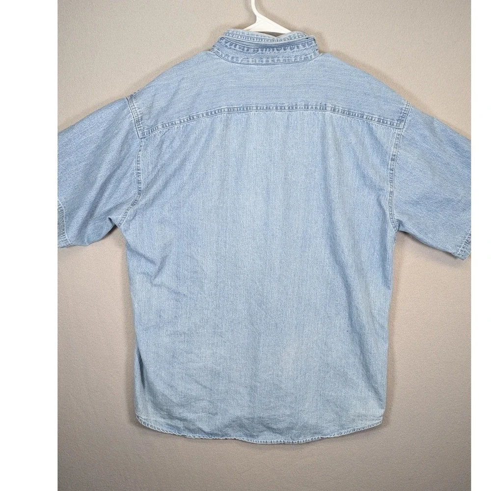 Most Wanted Mens XL Westie Dog American Flag Bandana Denim Short Sleeve Shirt - Picture 7 of 8